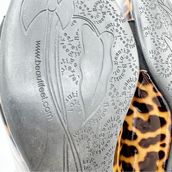 BeautiFeel Animal Print Patent Leather Kitten Heel‎ Pumps w/Elastic Accent 6.5 - Picture 9 of 14